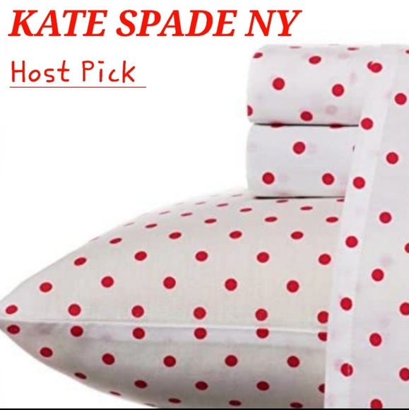 kate spade Other - Kate Spade NY red polka dot queen sheet set
